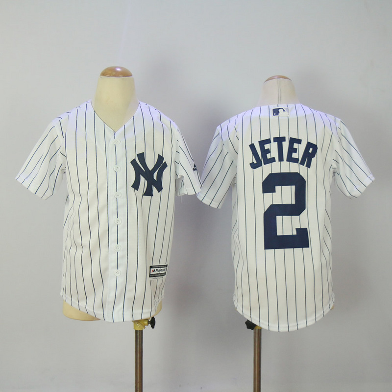 Youth 2017 MLB New York Yankees #2 Jeter White Jerseys